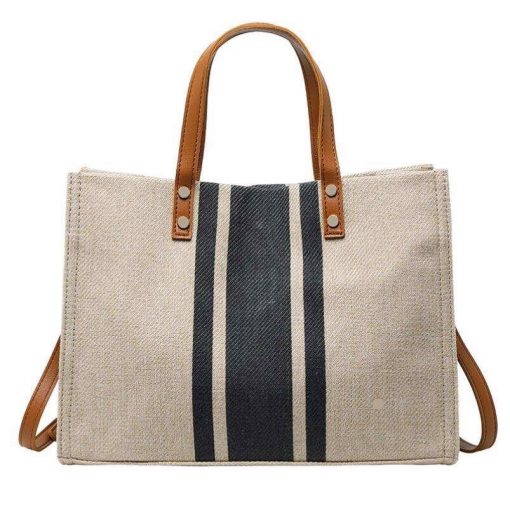 Túi đựng đồ bằng vải canvas có quai da - Túi thời trang  - The bamboo