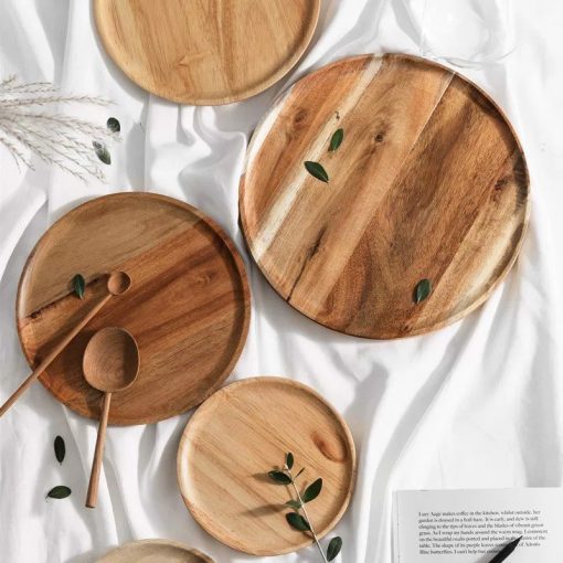 Đĩa gỗ cao su  - The bamboo - Đĩa gỗ decor đồ ăn